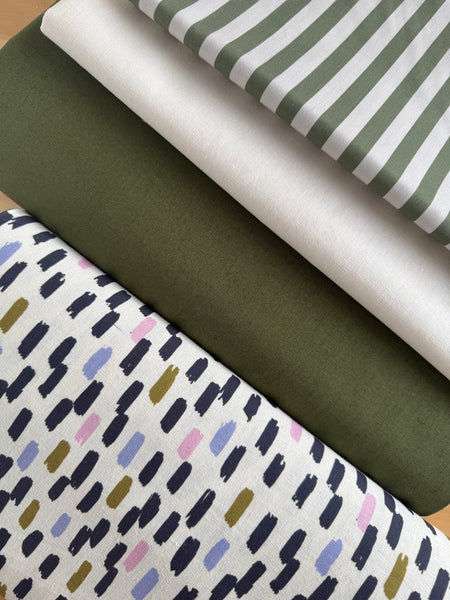 Linen Cotton Blend Stripy Quilt Kit with Backing - Large Throw Size