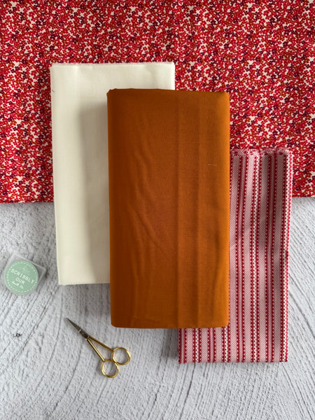 Irish chain Quilt Kit (PDF Pattern Included) Pumpkin Spice- Throw Size