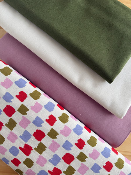 Linen Cotton Blend Stripy Quilt Kit with Backing - Large Throw Size