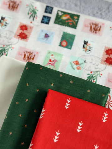 Lo and Behold Stitchery Knitted Star OR Christmas Joy quilt kit (including backing!)