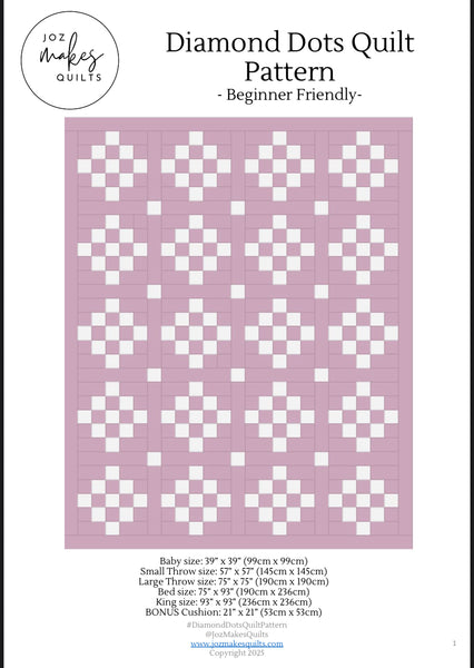 Diamond Dots Quilt Kit - Large Throw Size