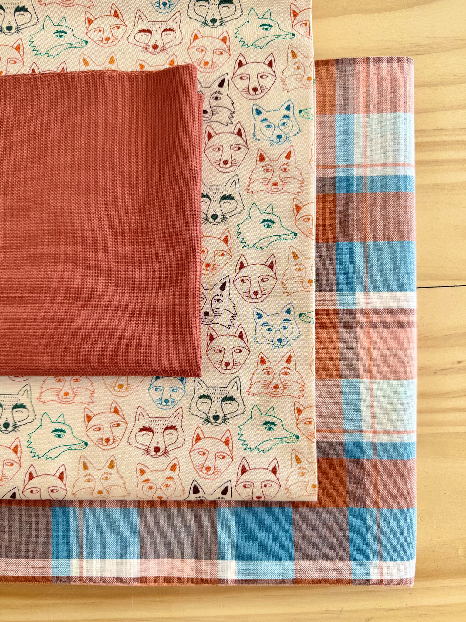 Plaid Foxes Wholecloth Quilt Kit - Crib/Baby Size