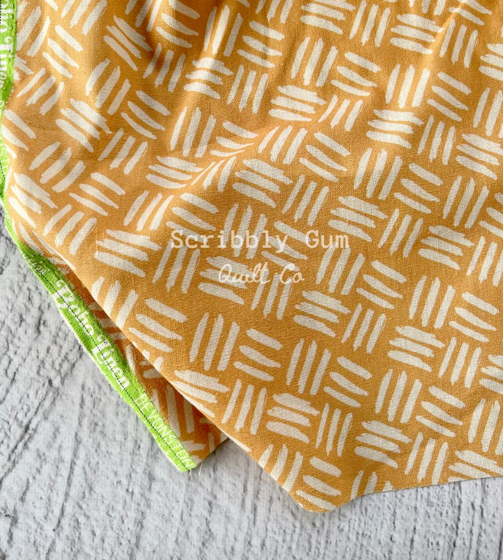Devonstone Boho Linen - Yellow with White Stripes