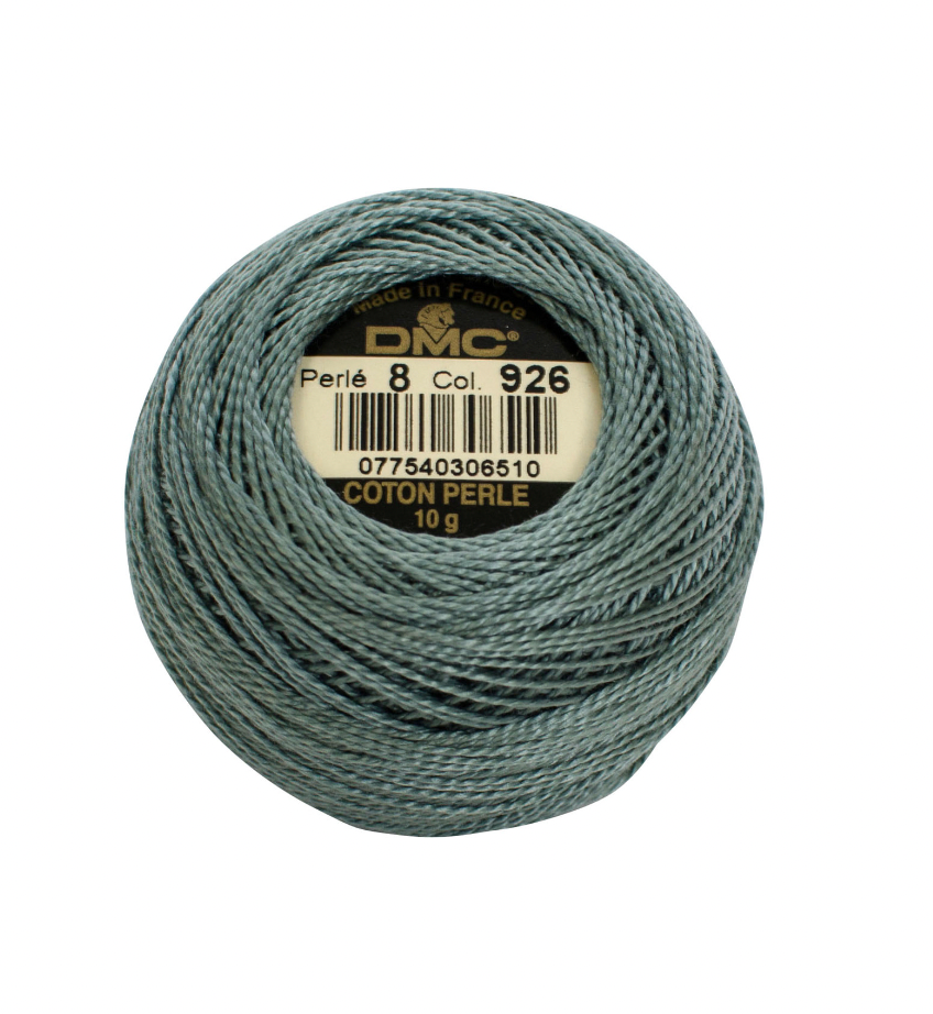 DMC Perle 8 thread- 926 Medium Grey Green