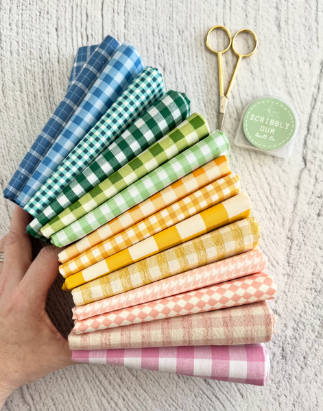 The Gingham-ish Gang  - Curated 14 Fat Quarter Bundle
