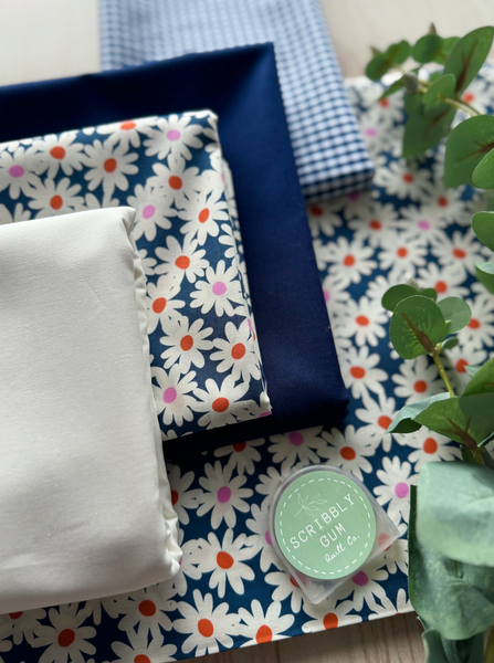 Three Colour Double Irish Chain Quilt Kit with Backing - Large Throw Size
