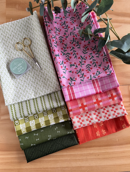 100% Cotton Quilting Fabric 10 Fat Quarter Bundle - Almost Christmas