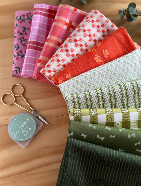 100% Cotton Quilting Fabric 10 Fat Quarter Bundle - Almost Christmas