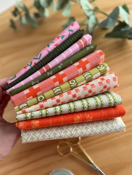 100% Cotton Quilting Fabric 10 Fat Quarter Bundle - Almost Christmas