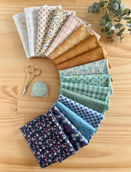 100% Cotton Quilting Fabric 16 Fat Quarter Bundle - Amby