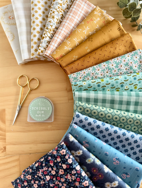 100% Cotton Quilting Fabric 16 Fat Quarter Bundle - Amby