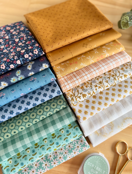 100% Cotton Quilting Fabric 16 Fat Quarter Bundle - Amby
