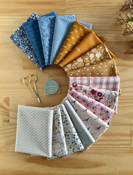 100% Cotton Quilting Fabric 16 Fat Quarter Bundle - Torrens Creek