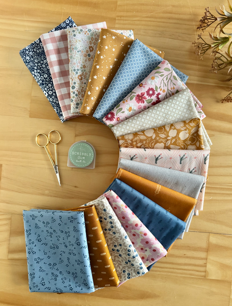 100% Cotton Quilting Fabric 16 Fat Quarter Bundle - Torrens Creek