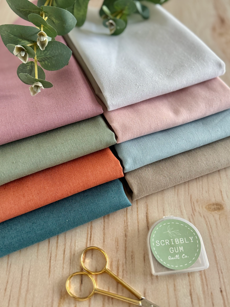 Woven Linen Cotton Fabric - 55% Linen 45% Cotton by Devonstone 8 Half Yard Bundle