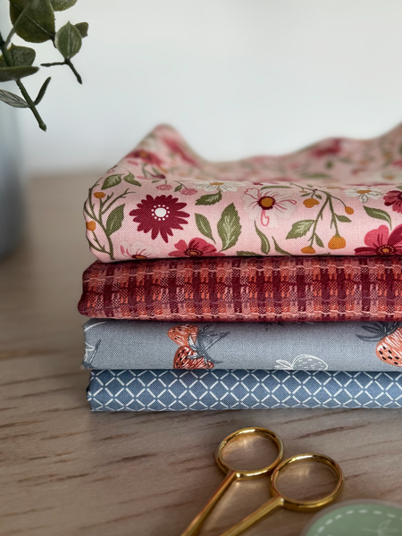 100% Cotton Quilting Fabric 4 Half Yard Bundle