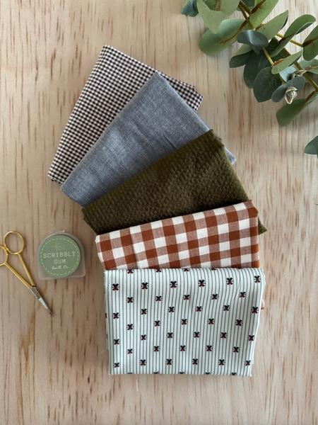 100% Cotton Quilting Fabric 5 Half Yard Bundle