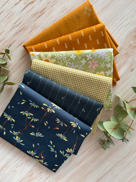 100% Cotton Quilting Fabric 6 Fat Quarter Bundle - Corinna