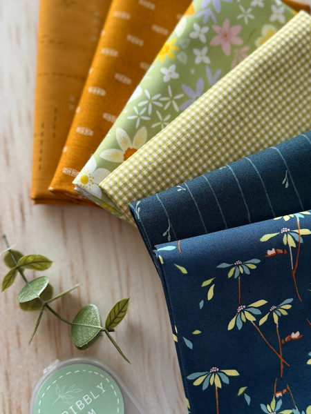 100% Cotton Quilting Fabric 6 Fat Quarter Bundle - Corinna