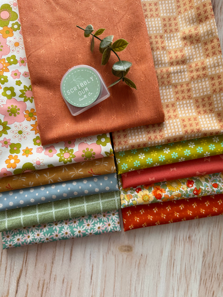 100% Cotton Quilting Fabric 11 Fat Quarter Bundle - Spring Beach