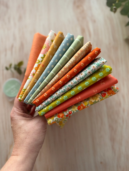 100% Cotton Quilting Fabric 11 Fat Quarter Bundle - Spring Beach
