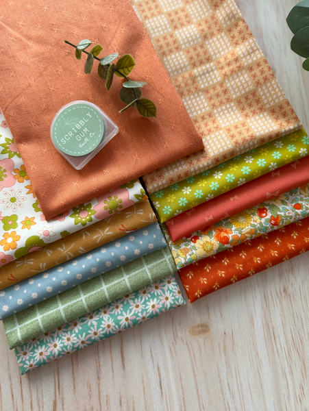 100% Cotton Quilting Fabric 11 Fat Quarter Bundle - Spring Beach