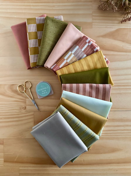 100% Cotton Quilting Fabric 12 Fat Quarter Bundle - Old Cabin