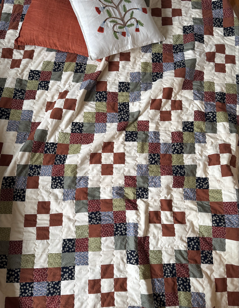 100% Cotton Fabric Quilt Kit - Scrappy Flower Double Irish Chain - Large Throw Size