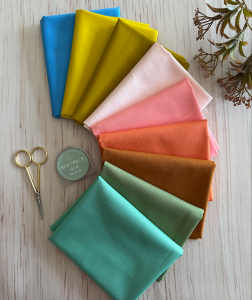 100% Cotton Quilting Fabric 9 Fat Quarter Fabric Bundle - Agnes Water