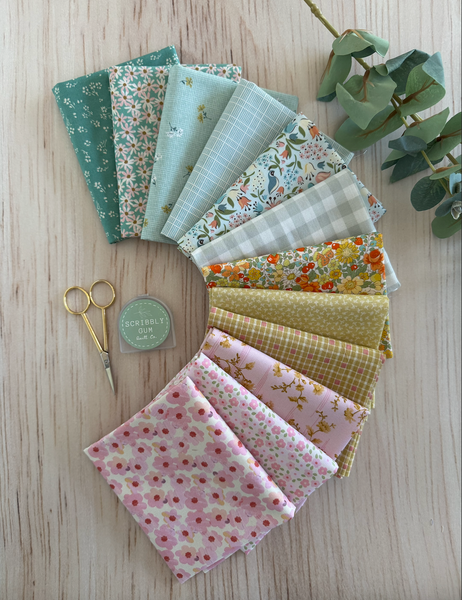 100% Cotton Quilting Fabric 12 Fat Quarter Bundle - Royalla