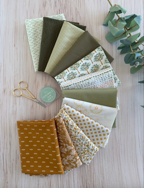 100% Cotton Quilting Fabric 12 Fat Quarter Bundle - Cotter River
