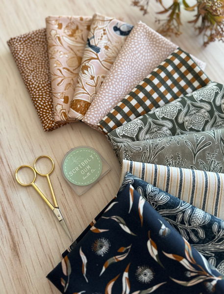 100% Cotton Quilting Fabric 10 Fat Quarter Bundle - Bushland Beauty