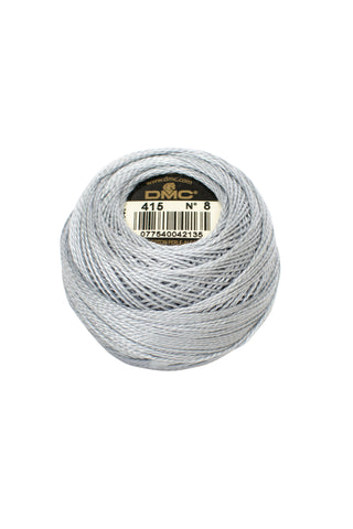 DMC Perle 8 thread- 415 Pearl Grey