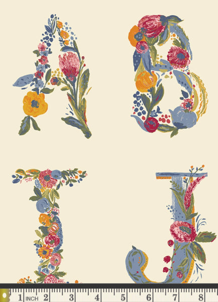 SALE Garden of Opulence by Art Gallery Fabrics - Joyeux Alphabet (sold in 25cm  (10") increments)