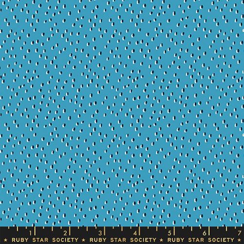 Strawberry and Friends by Ruby Star Society - Strawberry Seeds Blender Polka Dot Bright Blue (sold in 25cm  (10") increments)