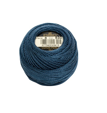 DMC Perle 8 thread- 930 Dark Antique Blue