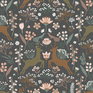 Botanist by Art Gallery Fabrics - Woodlandia Charcoal (sold in 25cm  (10") increments)