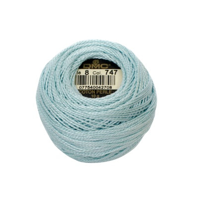 DMC Perle 8 thread- 747 Very Light Sky Blue