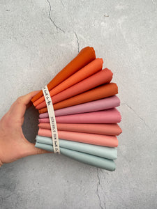 Curated Fat Quarter Bundle- 'Valentines in Oslo' (10) Fat Quarters (Art Gallery Fabric Pure Solids, Kona, Bella and Devonstone solids)