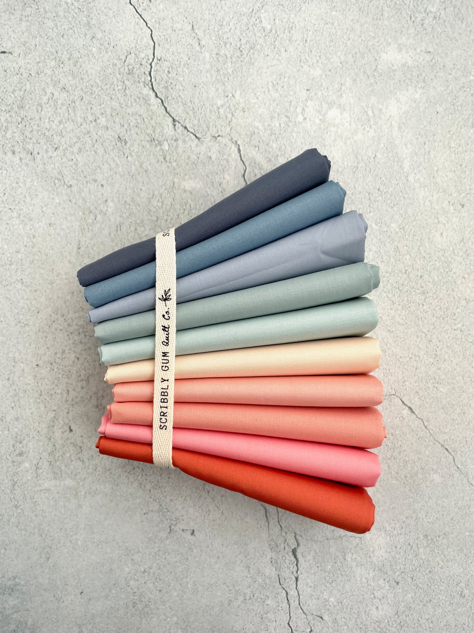 Curated Fat Quarter Bundle- 'Jammy Scones' (10) Fat Quarters (Art Gallery Fabric Pure Solids, Kona, Bella and Devonstone solids)