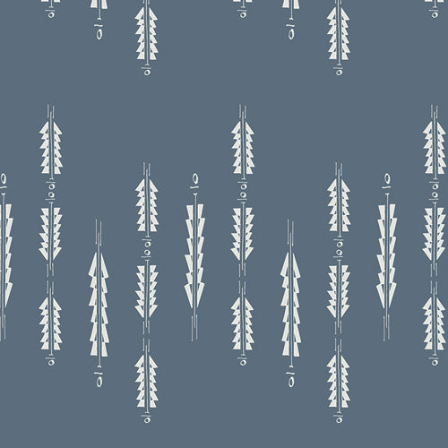 Nightfall by Art Gallery Fabrics- Aura Fletchings Blue (sold in 25cm  (10") increments)