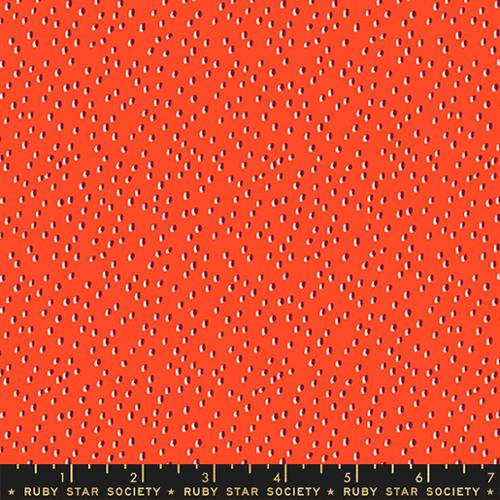 Strawberry and Friends by Ruby Star Society - Strawberry Seeds Blender Polka Dot Warm Red (sold in 25cm  (10") increments)