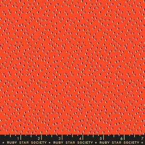 Strawberry and Friends by Ruby Star Society - Strawberry Seeds Blender Polka Dot Warm Red (sold in 25cm  (10") increments)