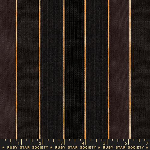 Warp and Weft Honey by Ruby Star Society - Jubilee Woven Stripe Black (sold in 25cm  (10") increments)