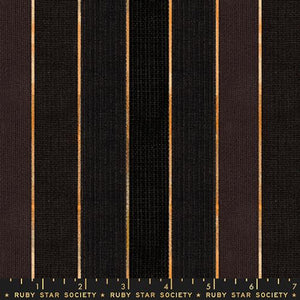 Warp and Weft Honey by Ruby Star Society - Jubilee Woven Stripe Black (sold in 25cm  (10") increments)