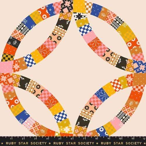 Honey by Ruby Star Society - Double Wedding Ring Novelty Cheater Panel (sold in panels)