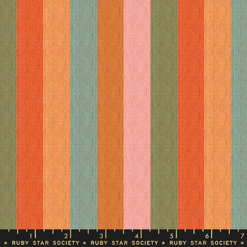 Warp and Weft Honey by Ruby Star Society - Boardwalk Woven Stripe Turquoise (sold in 25cm  (10") increments)