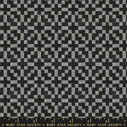 Warp and Weft Honey by Ruby Star Society - Holiday Woven Jacquard Black (sold in 25cm  (10") increments)