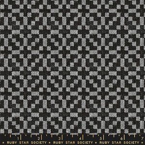Warp and Weft Honey by Ruby Star Society - Holiday Woven Jacquard Black (sold in 25cm  (10") increments)