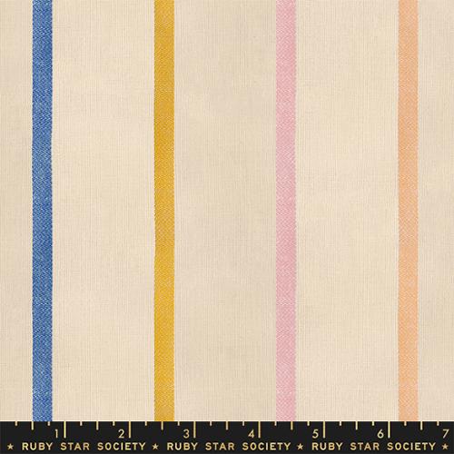 Warp and Weft Honey by Ruby Star Society - Carousel Woven Stripe Natural (sold in 25cm  (10") increments)